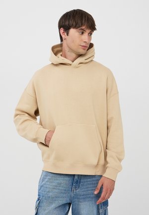 BOXY FIT - Felpa con cappuccio - crema