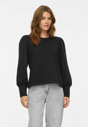 VILA, LONG SLEEVED SWEATSHIRT VIVERA ROUND NECK - Sweatshirt - black