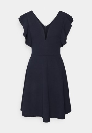 TALL FRILL SLEEVE SKATER DRESS - Žerzejové šaty - navy