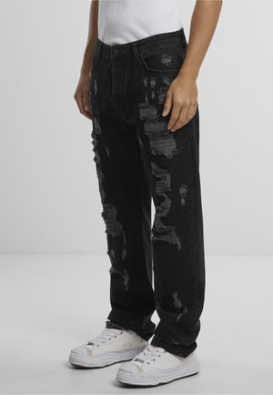 2Y Studios FIRIO DESTROYED STRAIGHT  - Relaxed fit jeans - black
