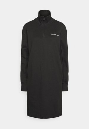 MONOGRAM LOGO HALF ZIP DRESS - Day dress - black