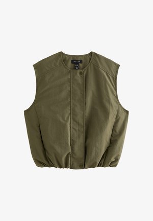 New Look, DARK KHAKI SLEEVELESS BUBBLE HEM JACKET - Weste - khaki