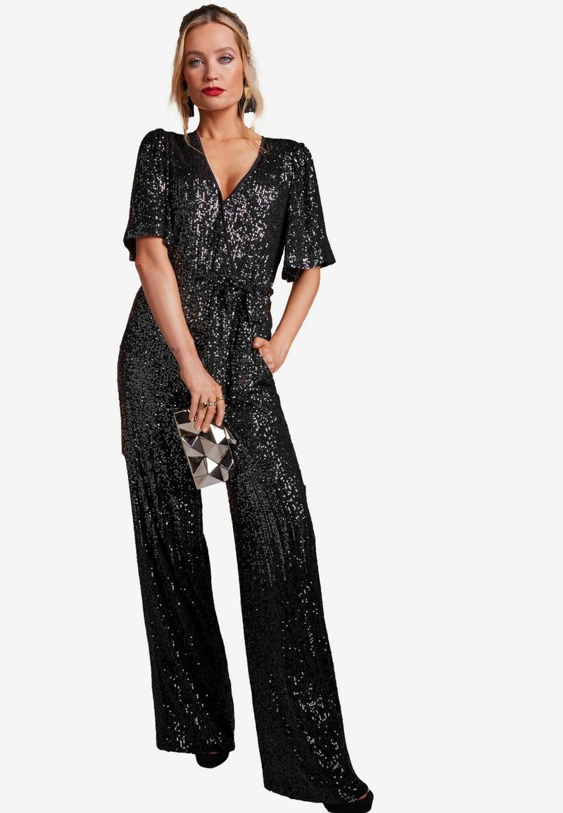 Love & Roses PETITE FIT - SEQUIN FLUTTER SLEEVE - Overall / Jumpsuit - black