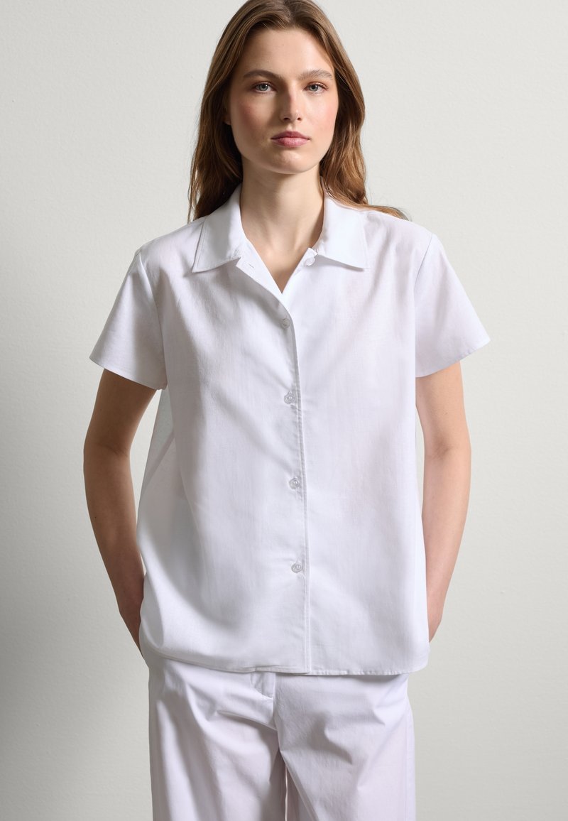 Stefanel WITH SHORT SLEEVES - Hemdbluse - optical white