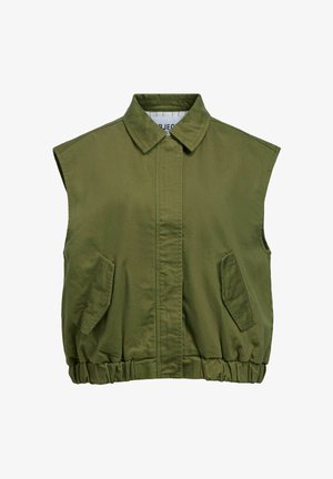 Object, VEST ELASTIC HEM - Vest - bronze green