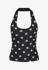 NMDOTTIE HALTER NECK - Μπλούζα - black/white