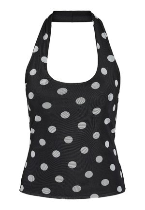 Noisy May, NMDOTTIE HALTER NECK - Μπλούζα - black/white