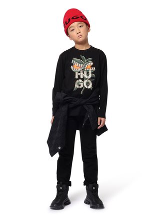 HUGO Kids T-shirt à manches longues - black