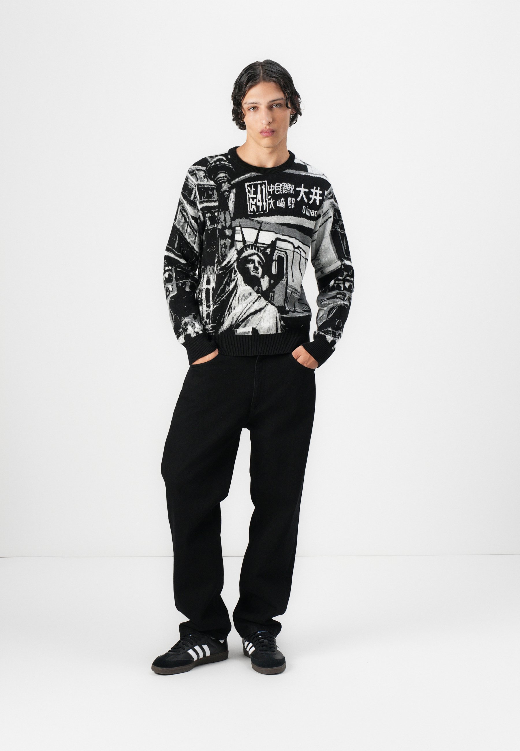 HUF WORLDWIDE COMMUTER SWEATER UNISEX - Jumper - black - Zalando.co.uk