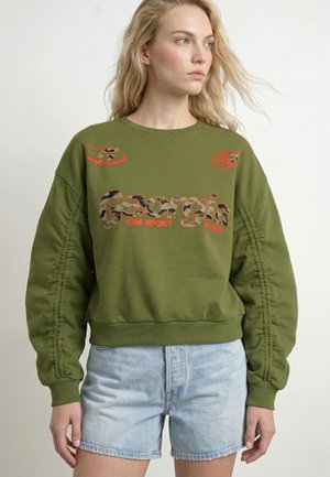 HYPEDROP, SWEATSHIRT HDAGGIE GATHERED SLEEVE - Sweatshirt - pesto