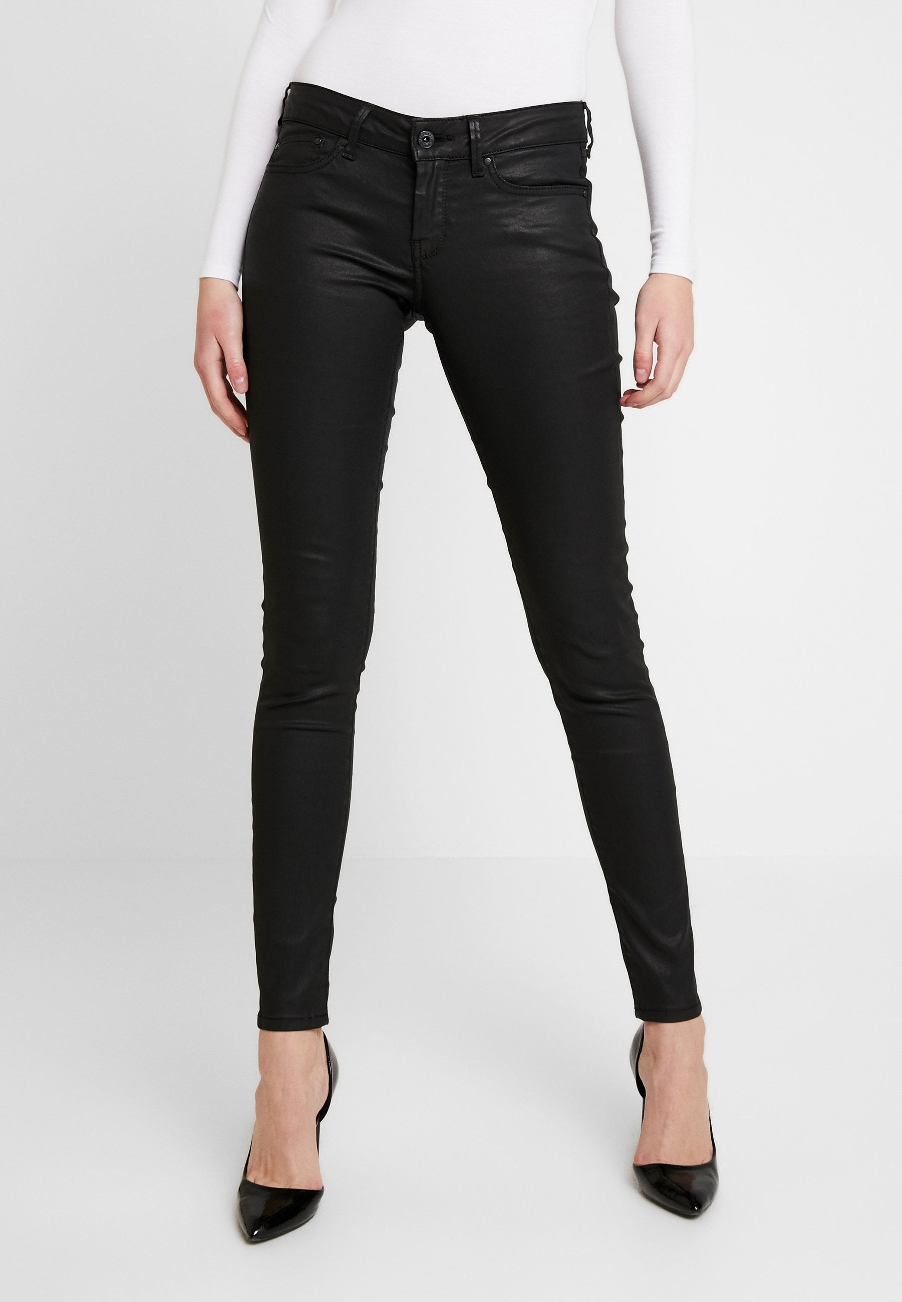 Pepe Jeans PIXIE - Jeans Skinny Fit - black/coated denim - Zalando.co.uk
