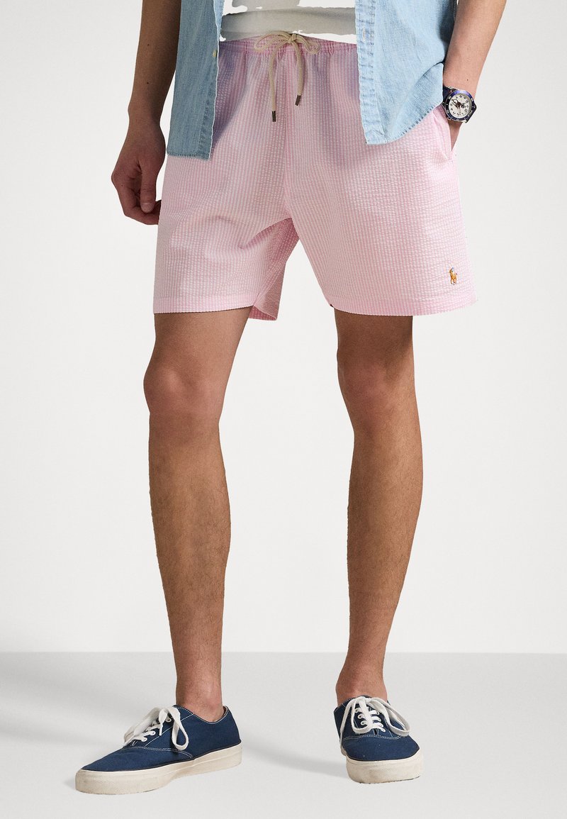 Polo Ralph Lauren - TRAVELER MID TRUNK - Short de bain - carmel pink seersucker, Agrandir