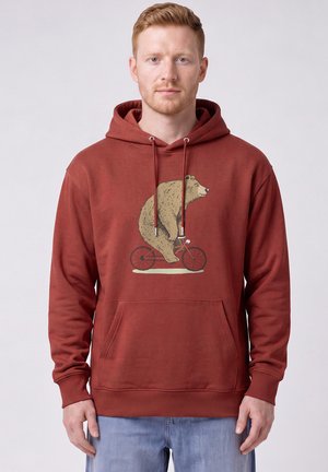 watapparel, FAHRRADBÄR UNISEX - Kapuzenpullover - earthy red