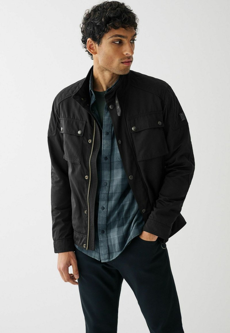 Next SHOWER RESISTANT BIKER JACKET Übergangsjacke black/schwarz