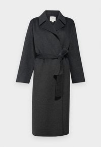 FACE LONG WRAP COAT - Mantel - gunmetal melange