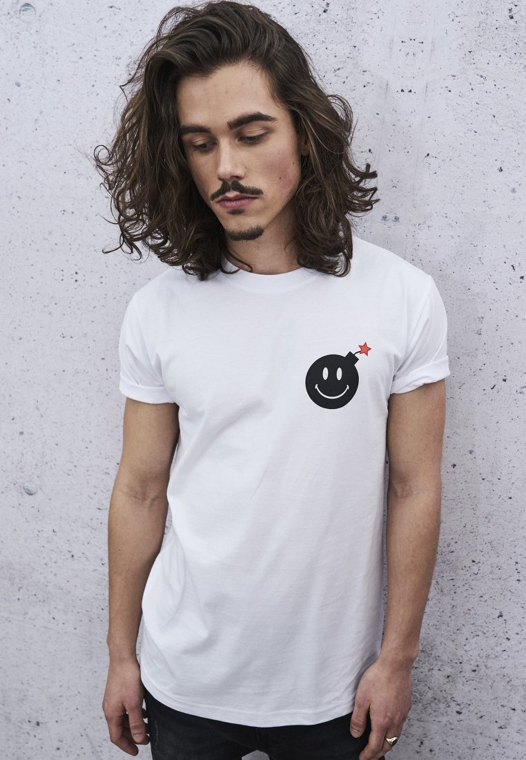 Mister Tee SMILEY BOMB TEE - Μπλουζάκι με στάμπα - white