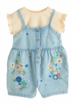 REGULAR FIT - FLORAL EMBROIDERED PLAY SET - Salopette - mid blue