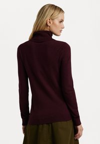 Lauren Ralph Lauren SILK BLEND ROLL NECK - Džemper - pinot noir
