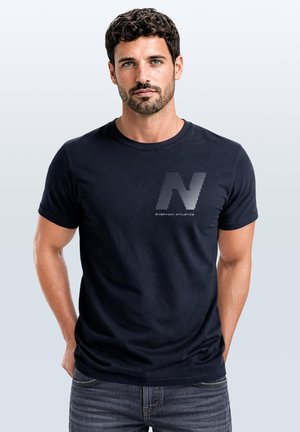 Neverless, Print T-shirt - navy