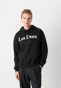 Les Deux CHARLES HOODIE - Jersey con capucha - black/white