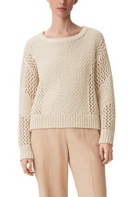 comma casual identity MIT LABEL PATCH - Strickpullover - beige