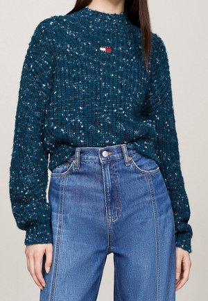 Stickad tröja - teal