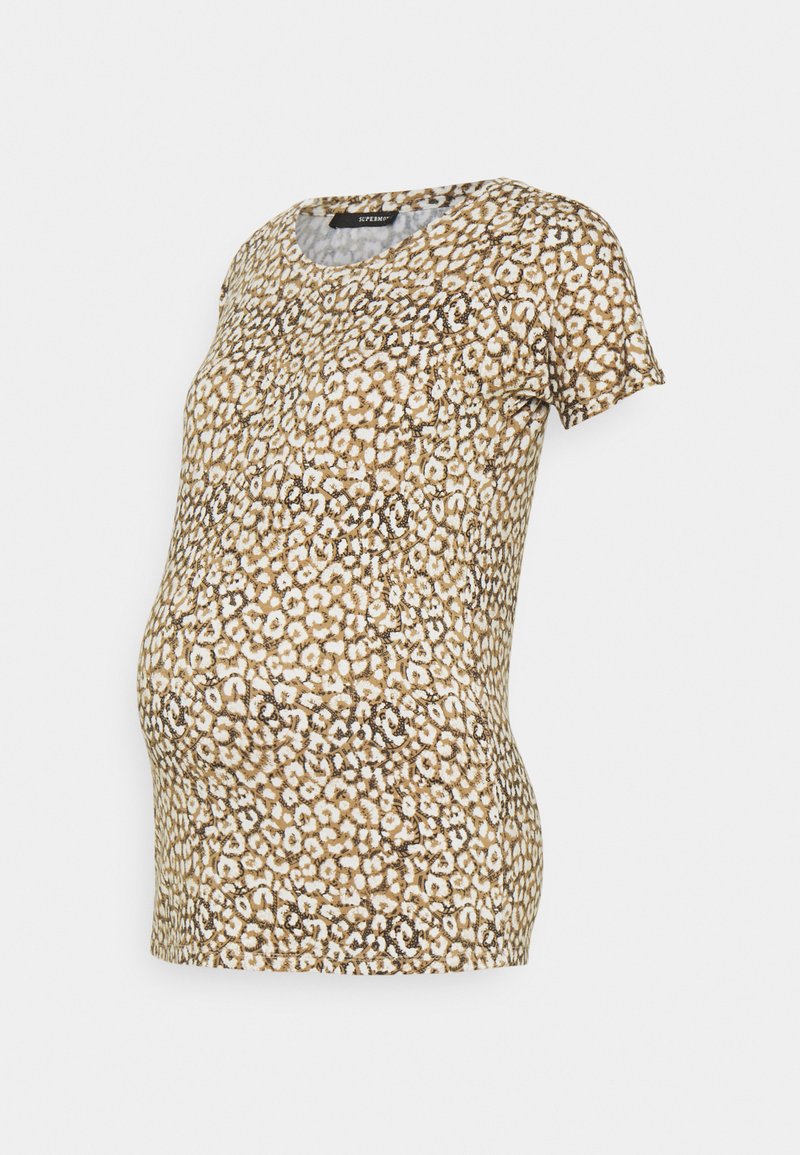 Supermom T-shirt print goudkleurig