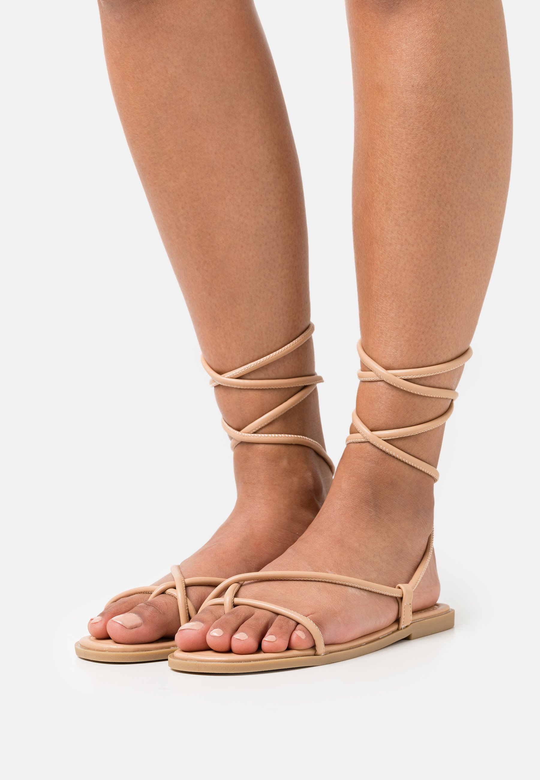 flat toe post sandals