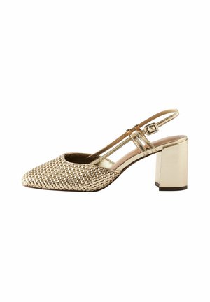 FOREVER COMFORT SQUARE TOE WEAVE - Tacones - gold