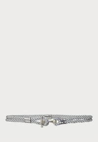 Metallic Rope Anchor Toggle Skinny Belt - Vyö - silver-coloured