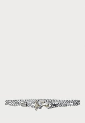 Metallic Rope Anchor Toggle Skinny Belt - Belt - silver-coloured