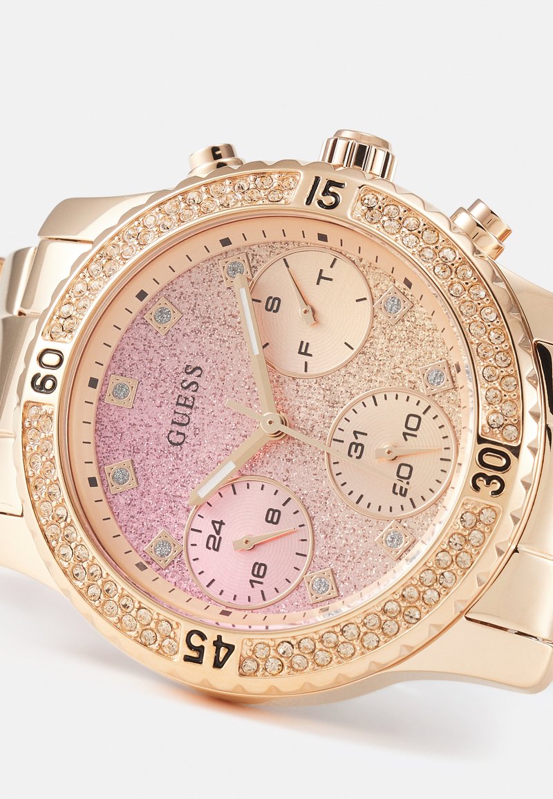 Montre GUESS Femme Or Rose Acier Inoxydable - Cadran Blanc, Mouvement Quartz, Neuve Avec étiquettes
