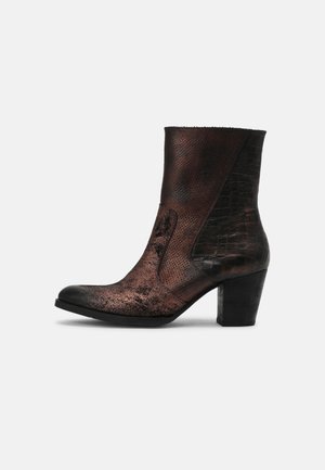 Lazamani Bottines de cowboy / motard - bronze