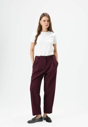 HIGH WAIST - Broek - burgundy