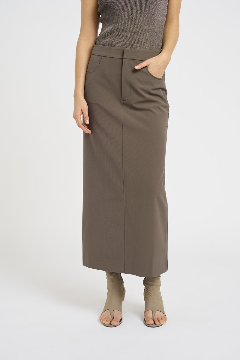 Gestuz - PALLOMA SKIRT - Maxi skirt - dark beige/sand, Enlarge