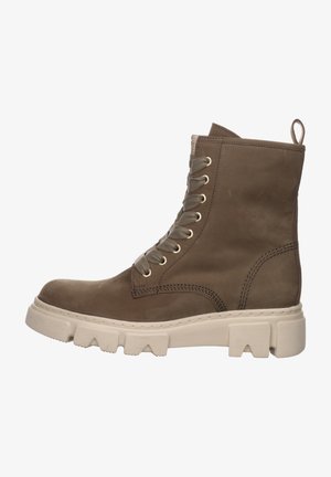 Platform ankle boots - oliv