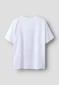 Witte katoenen T-shirt met korte mouwen, ronde hals en een gladde textuur. De achteraanzicht toont een eenvoudig, onversierd ontwerp.