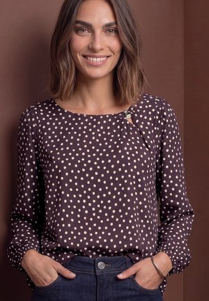 Street One, ROUND-NECK BLOUSE WITH BUCKLE DETAIL - Blouse - berry plum