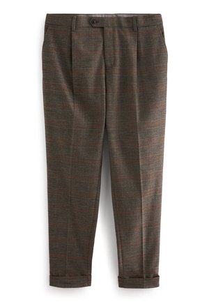 SLIM FIT CHECK - Kostiuminės kelnės - brown