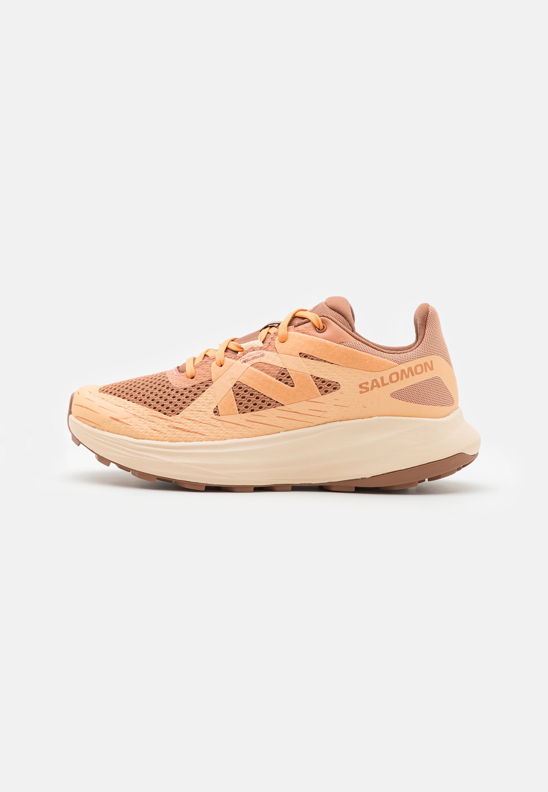 Salomon ULTRA FLOW - Trail running shoes - cork/peach fuzz/papaya 
