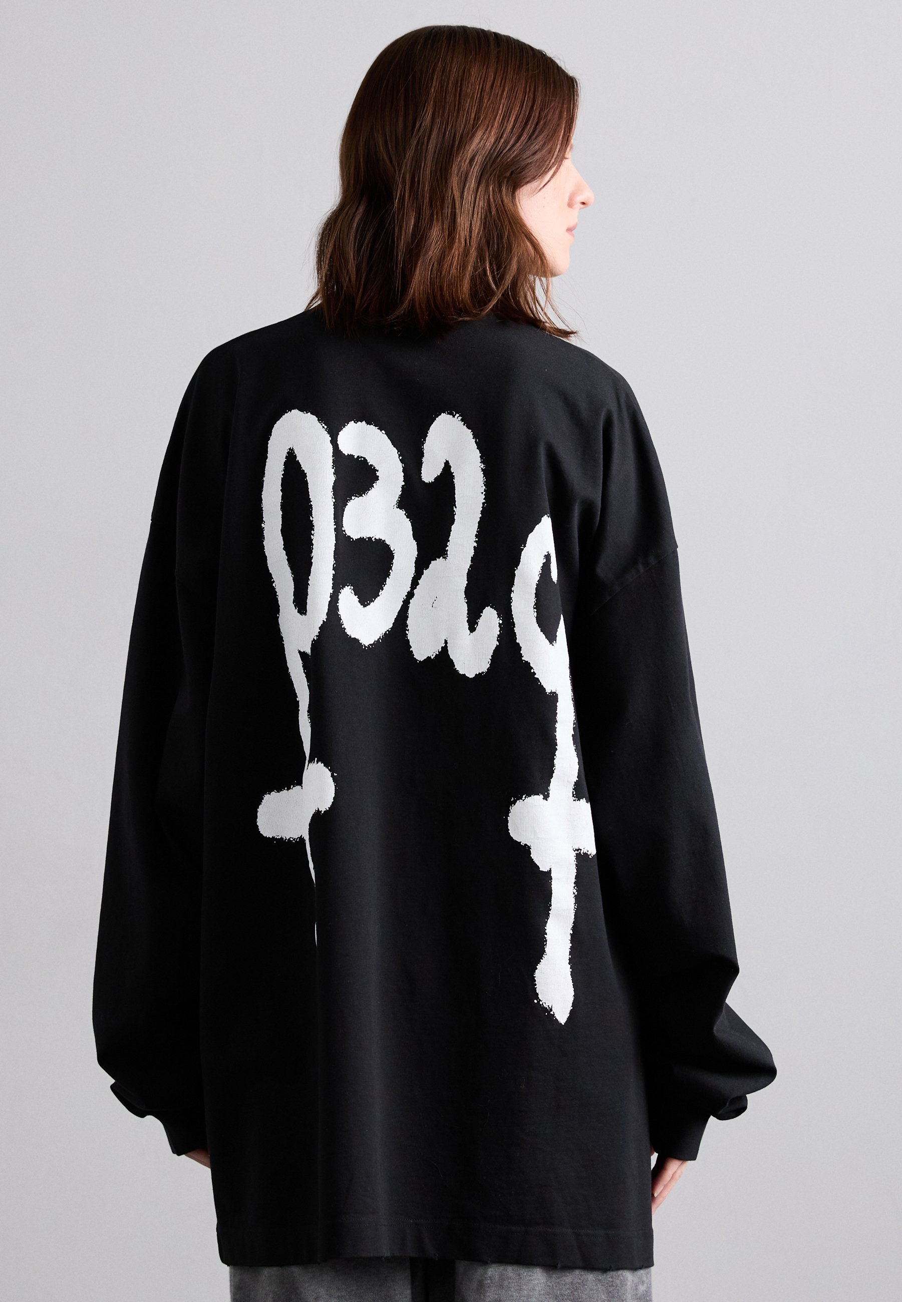 032c MAYHEM OVERSIZED LONGSLEEVE - Sweatshirt - washed black/black