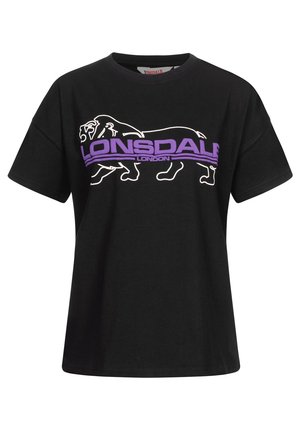 OVERSIZE CULLALOE - Print T-shirt - black/purple/white