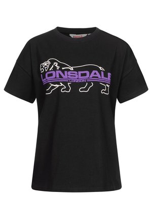 Lonsdale OVERSIZE CULLALOE - T-shirt print - black/purple/white