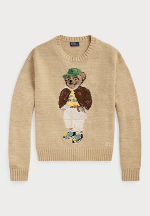 Polo Ralph Lauren POLO BEAR COTTON CREWNECK SWEATER - Jumper - tan multi