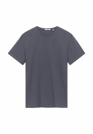 Szary krótki rękaw t-shirt wykonany z bawełny, z klasycznym okrągłym dekoltem i prostym wzornictwem bez wzorów ani akcentów.