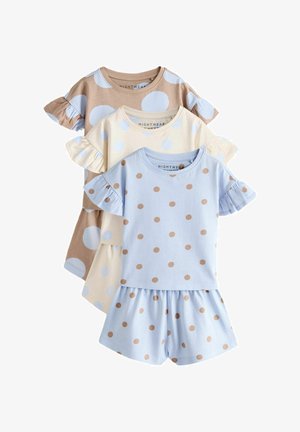 Next, REGULAR FIT - POLKA DOTS SHORT PYJAMAS 3 PACK - Nattøj sæt - blue brown