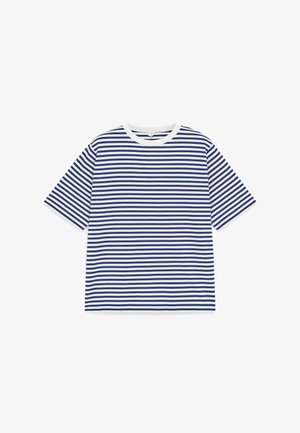 ARKET, ARKET RELAXED COTTON T-SHIRT - T-shirt imprimé - dark blue/off white