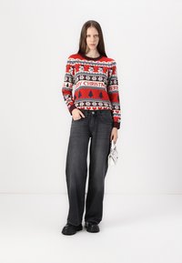 VILA VISNOWMAN CHRISTMAS - Pulover - mars red