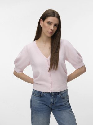 Vero Moda VMDOFFY VNECK CARDIGAN NOOS - Ζακέτα - pink a boo