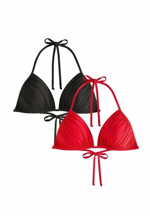 REGULAR FIT - TIE BACK  2 PACK . - Vrchný diel bikín - black red